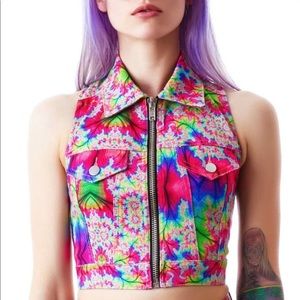 New 24 HRS Kaleidoscope Stretch Vest Small